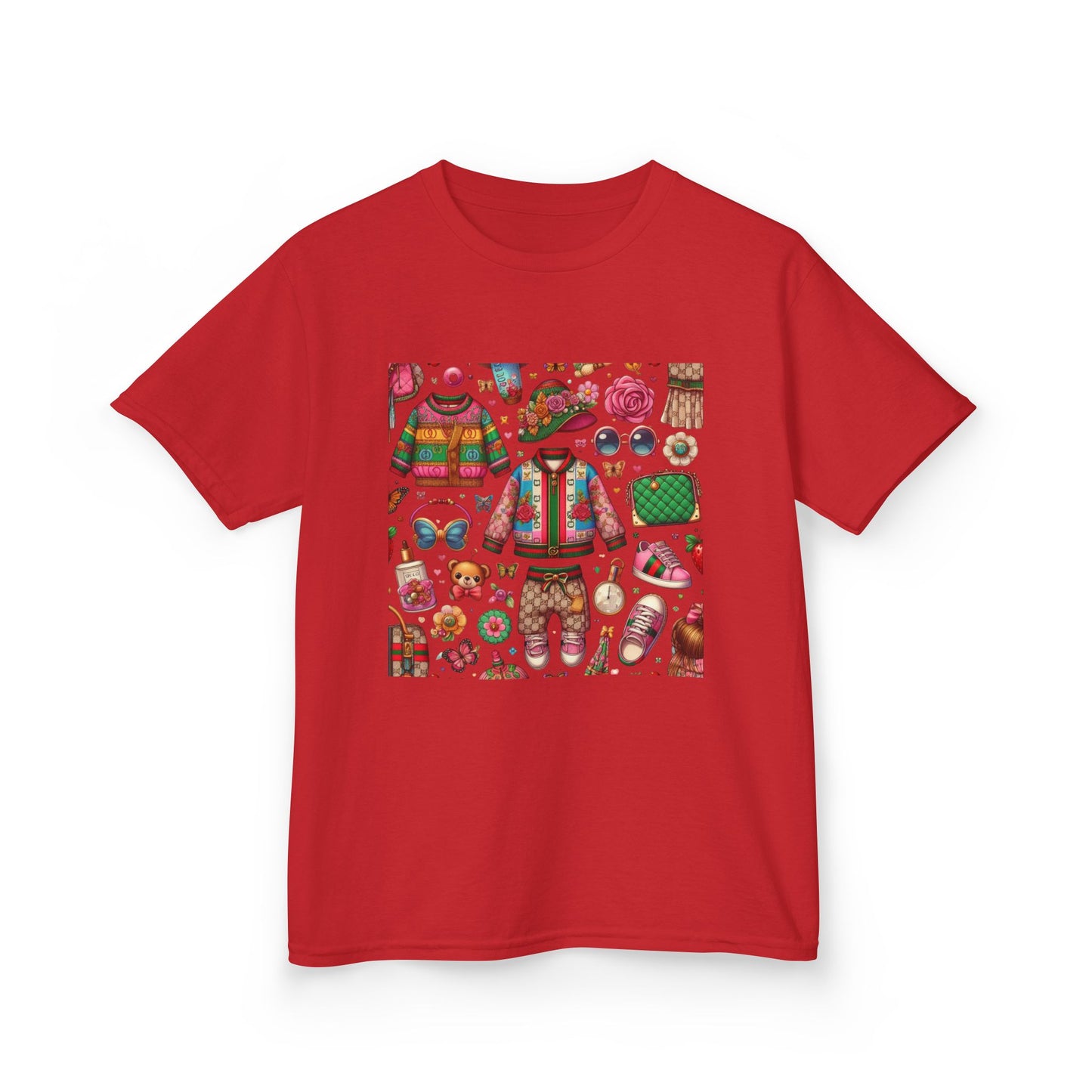 Whimsical Gucci-Inspired Kids' Tee with Fun Patterns for Playful Days