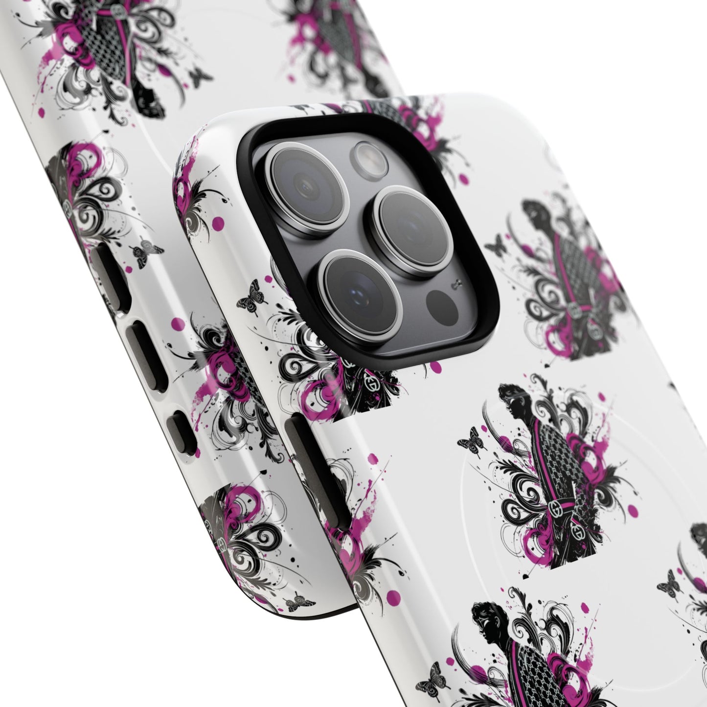 Stylish Tough Magnetic Phone Case with Vibrant Floral Design