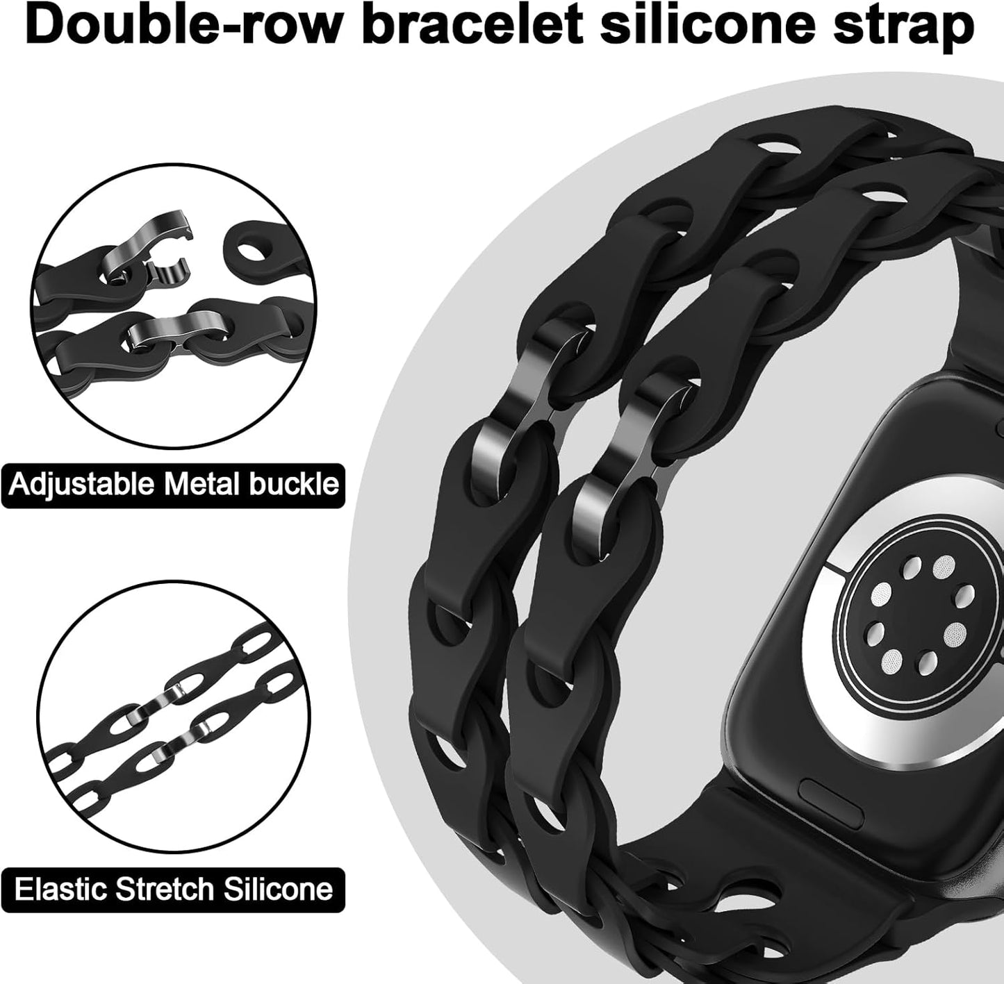 Bracelet Style Silicone Band Compatible with Apple Watch Band 40Mm 44Mm 41Mm 38Mm 45Mm 42Mm 49Mm for Women,Cute Breathable Strap Waterproof Sport Wristbands for Iwatch Series 9 SE 8 7 6 5 4 3 2 1
