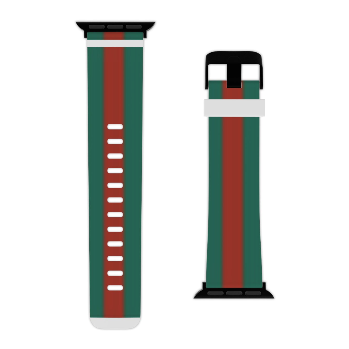 Stylish Apple Watch Band - Green & Red Stripe Design