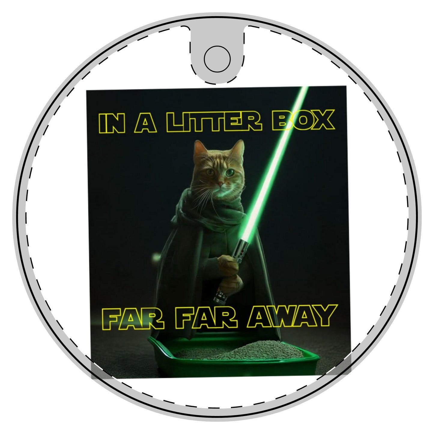 STAR WARS CAT IN A LITTER BOX FAR FAR AWAY Ceramic Decoration Ornament, (1pc)