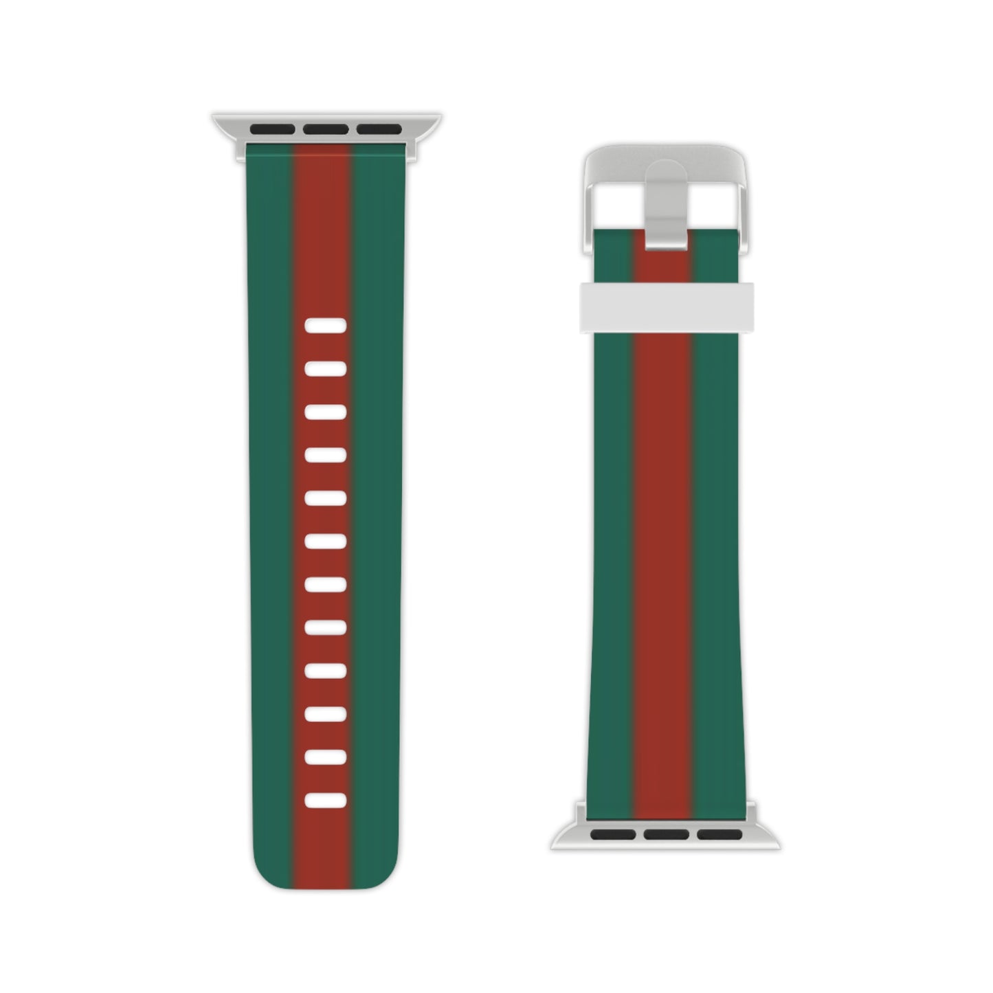 Stylish Apple Watch Band - Green & Red Stripe Design