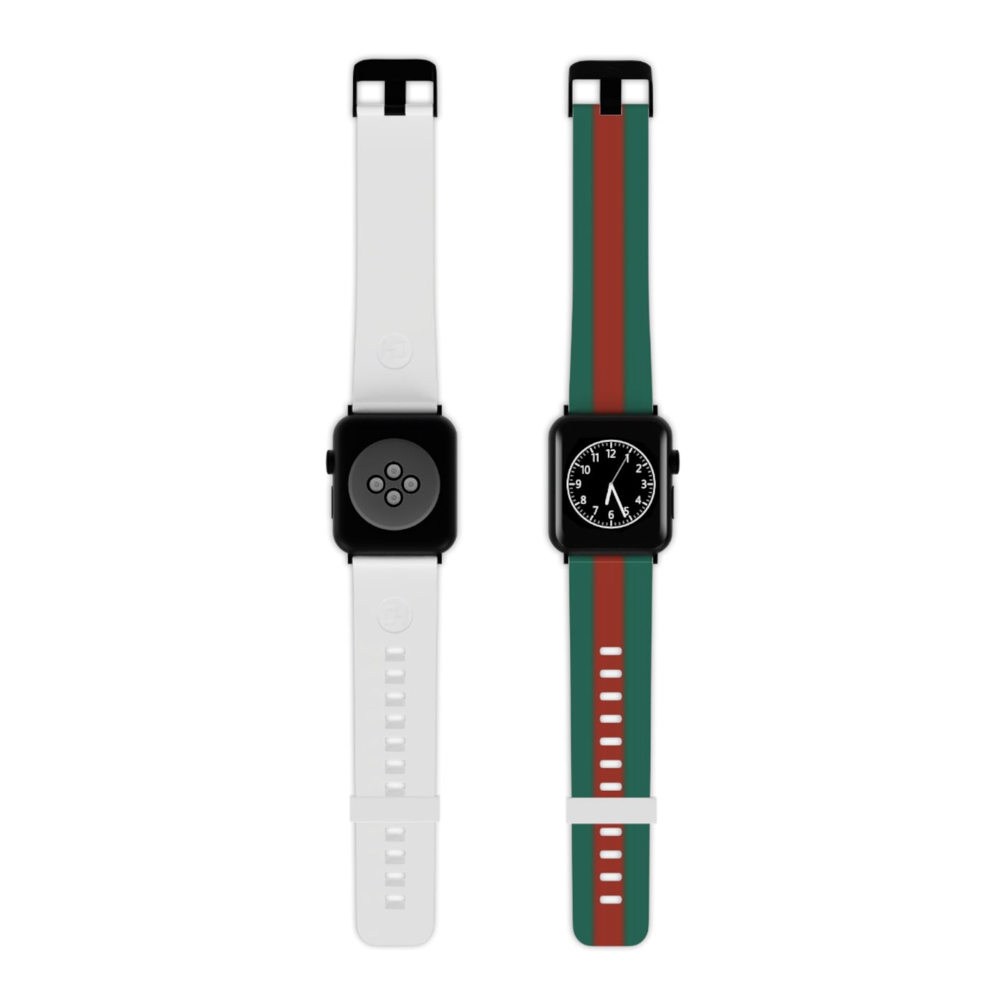 Stylish Apple Watch Band - Green & Red Stripe Design