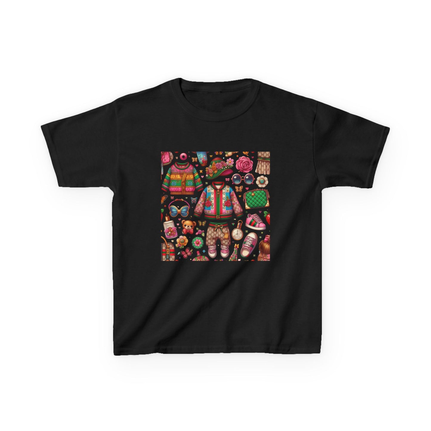 Whimsical Gucci-Inspired Kids' Tee with Fun Patterns for Playful Days