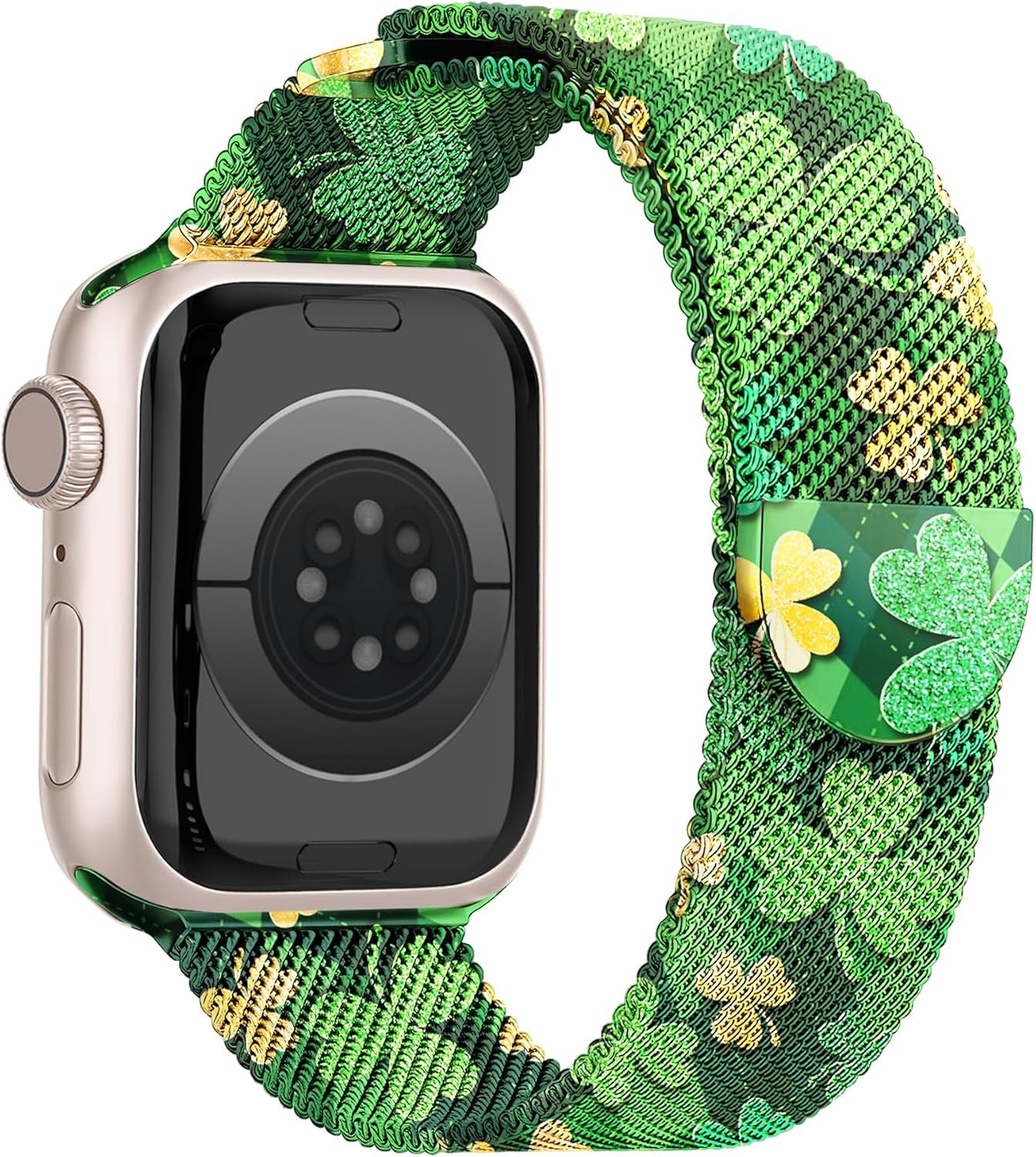 Magnetic Metal Easter Apple Watch Bands for Women Men 41Mm 42Mm 44Mm 45Mm 46Mm 49Mm 38Mm 40Mm, Valentine Holiday Milanese Loop Strap for Apple Watch Series 10 9 SE 8 7 6 5 4 3 2 1 Ultra 2 1-Purple Easter Eggs & Rabbit