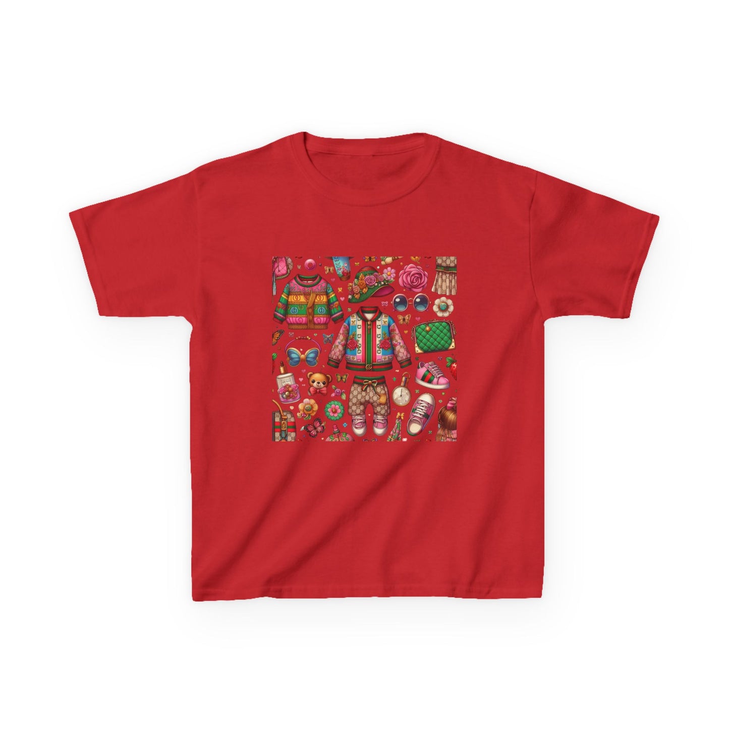 Whimsical Gucci-Inspired Kids' Tee with Fun Patterns for Playful Days