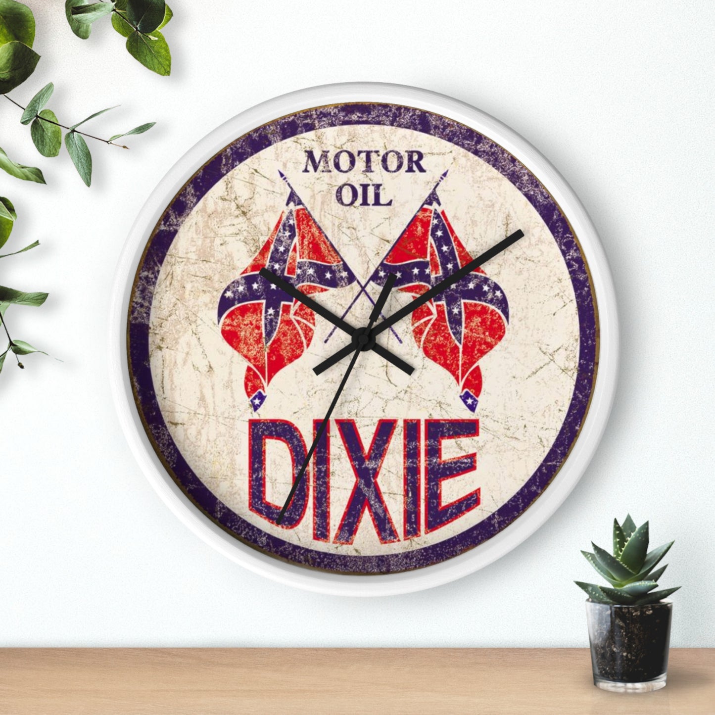 Retro Wall Clock - Dixie Motor Oil Design
