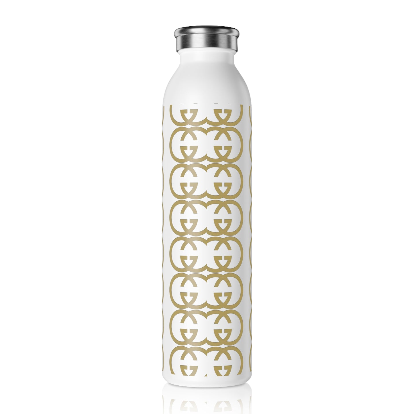 Stylish Slim Water Bottle with Gold Logo Design