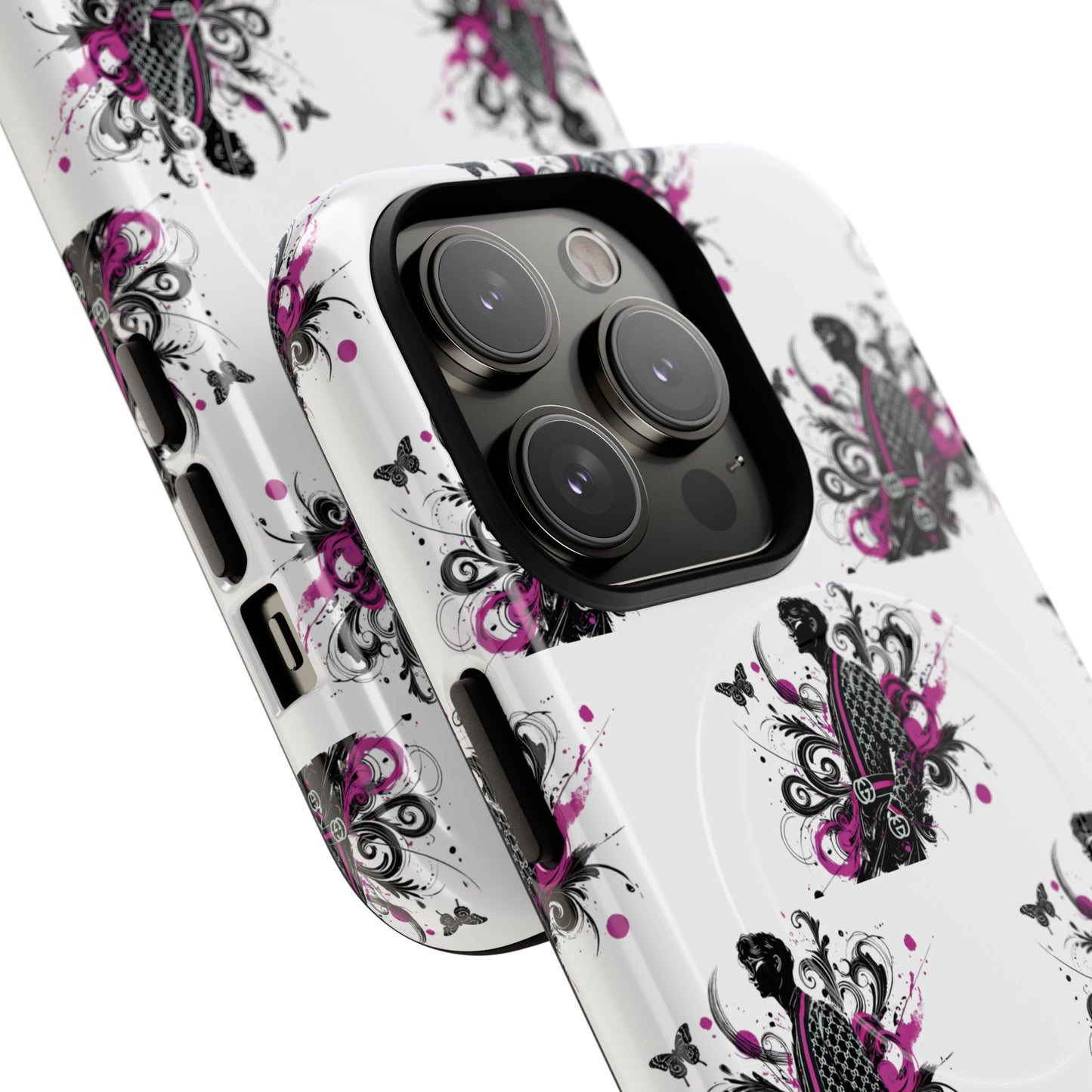 Stylish Tough Magnetic Phone Case with Vibrant Floral Design