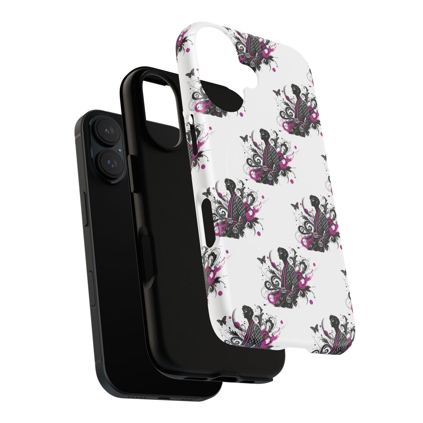 Stylish Tough Magnetic Phone Case with Vibrant Floral Design