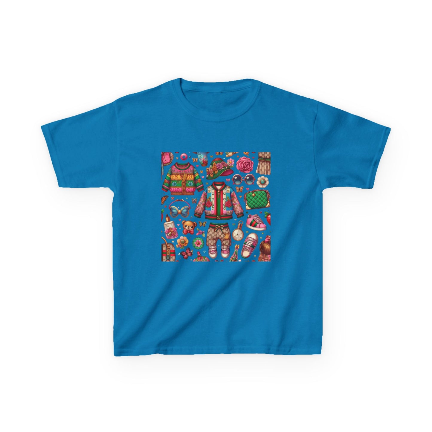 Whimsical Gucci-Inspired Kids' Tee with Fun Patterns for Playful Days