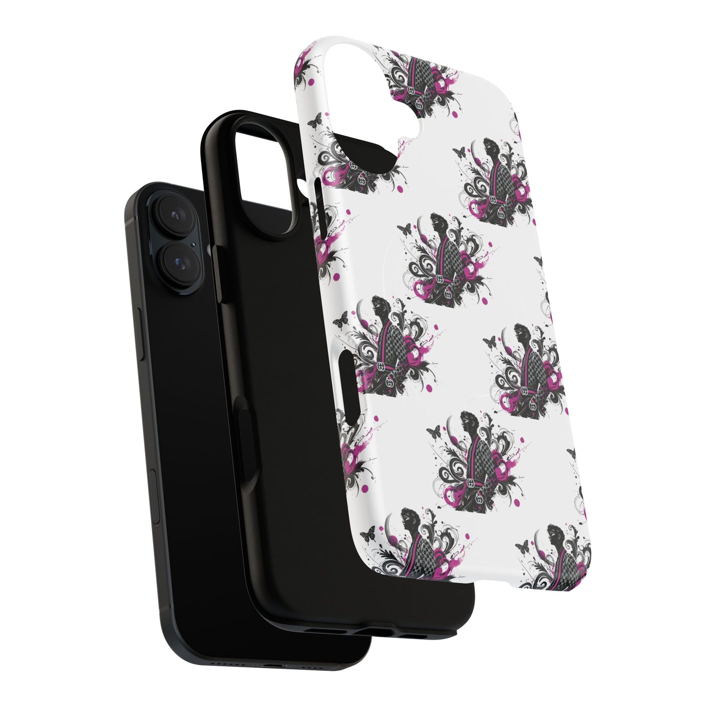 Stylish Tough Magnetic Phone Case with Vibrant Floral Design
