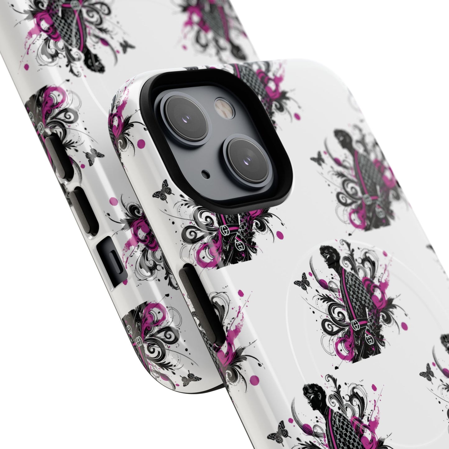 Stylish Tough Magnetic Phone Case with Vibrant Floral Design