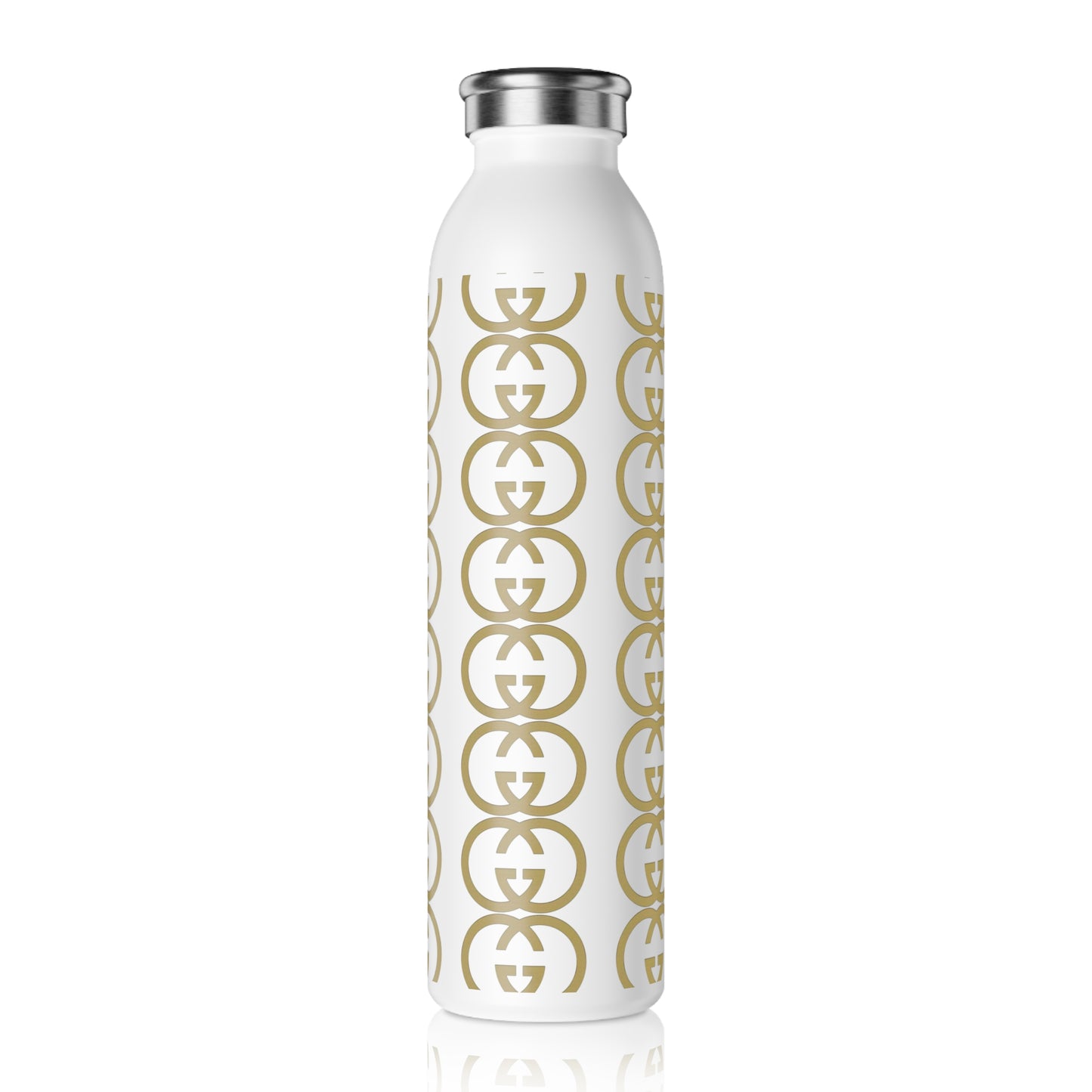 Stylish Slim Water Bottle with Gold Logo Design