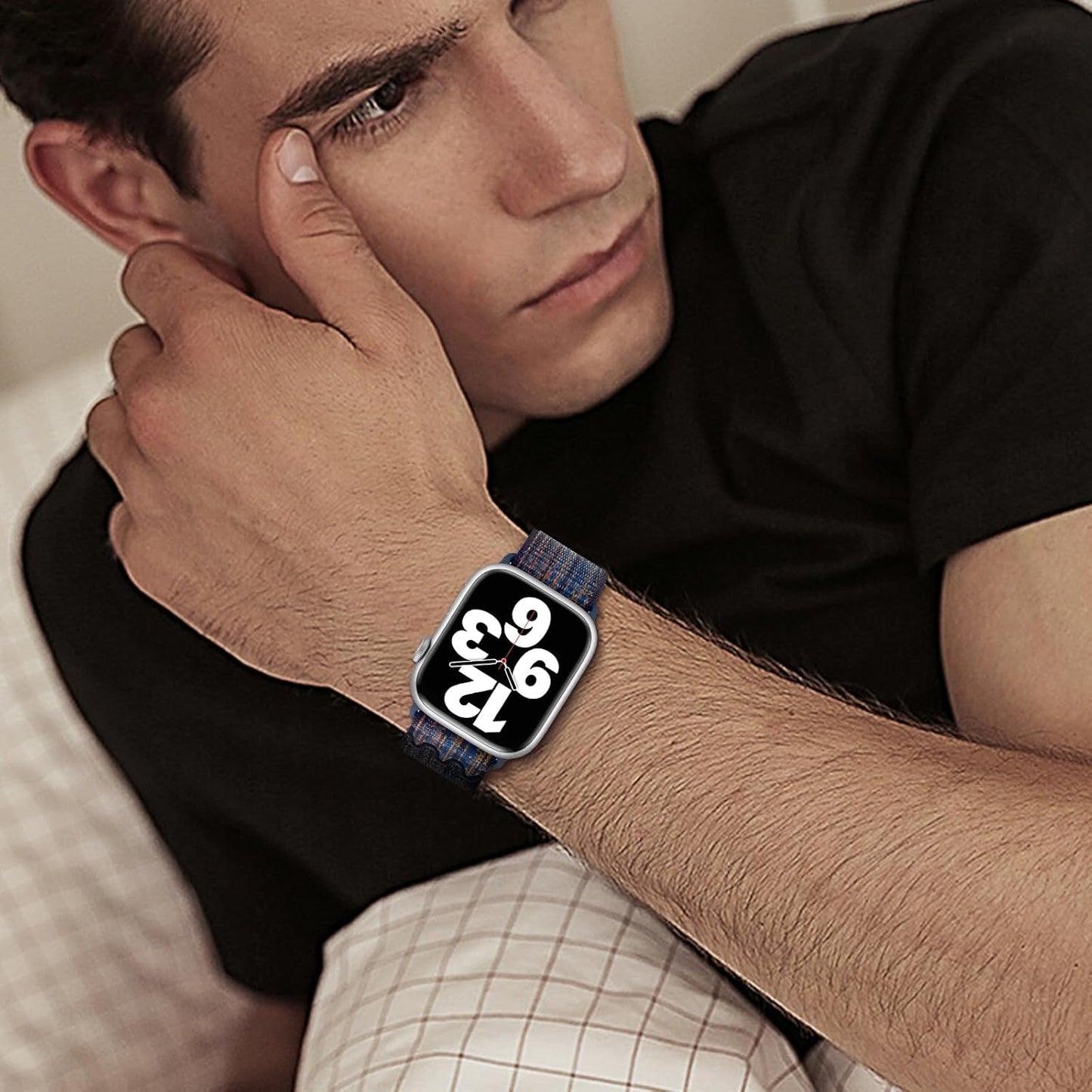 Nylon Band Compatible with Apple Watch Band 38Mm 40Mm 41Mm 42Mm 44Mm 45Mm 49Mm for Men Women, Sport Loop Adjustable Wristbands for Iwatch Series 9 8 7 6 5 4 3 2 1 SE