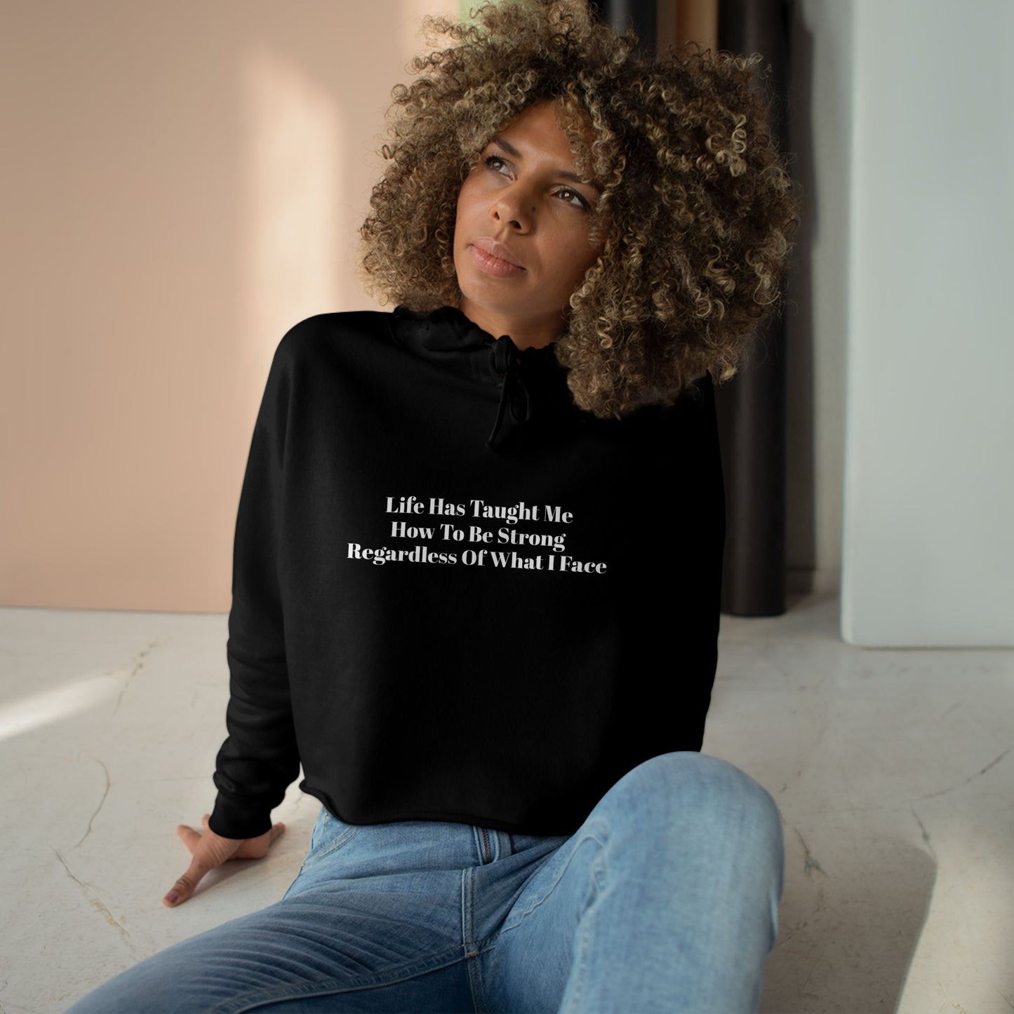 Strong Crop Hoodie - Empowering Women's Apparel for Resilience