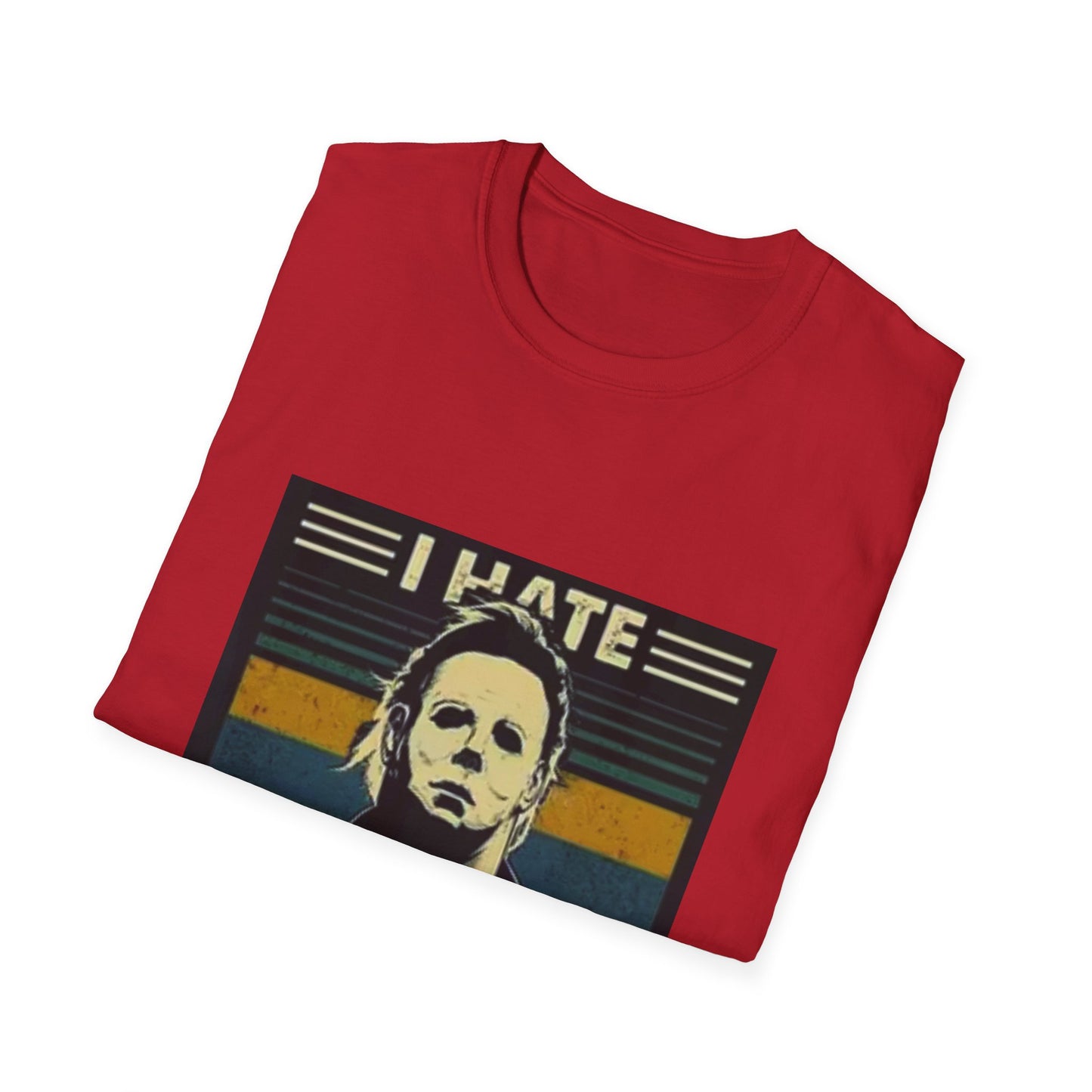Tees Michael Myers I Hate People Vintage Print Short-Sleeved Tee Men'S Black T Shirt Unisex Softstyle T-Shirt