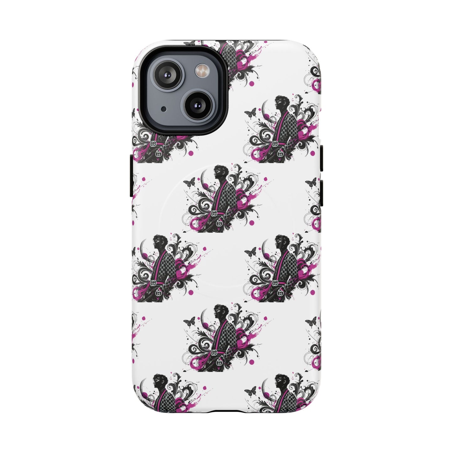 Stylish Tough Magnetic Phone Case with Vibrant Floral Design