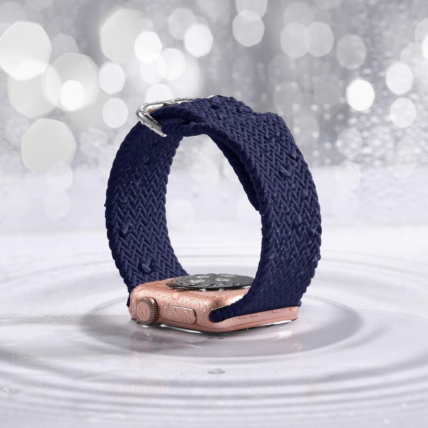 Compatible with Apple Watch Band 44Mm Women Men Series 6, Comfortable Flexible Textured Weave Pattern Sport Wristband for Apple Watch SE 42Mm Series 6 5 4 3 2 1, Navy Blue