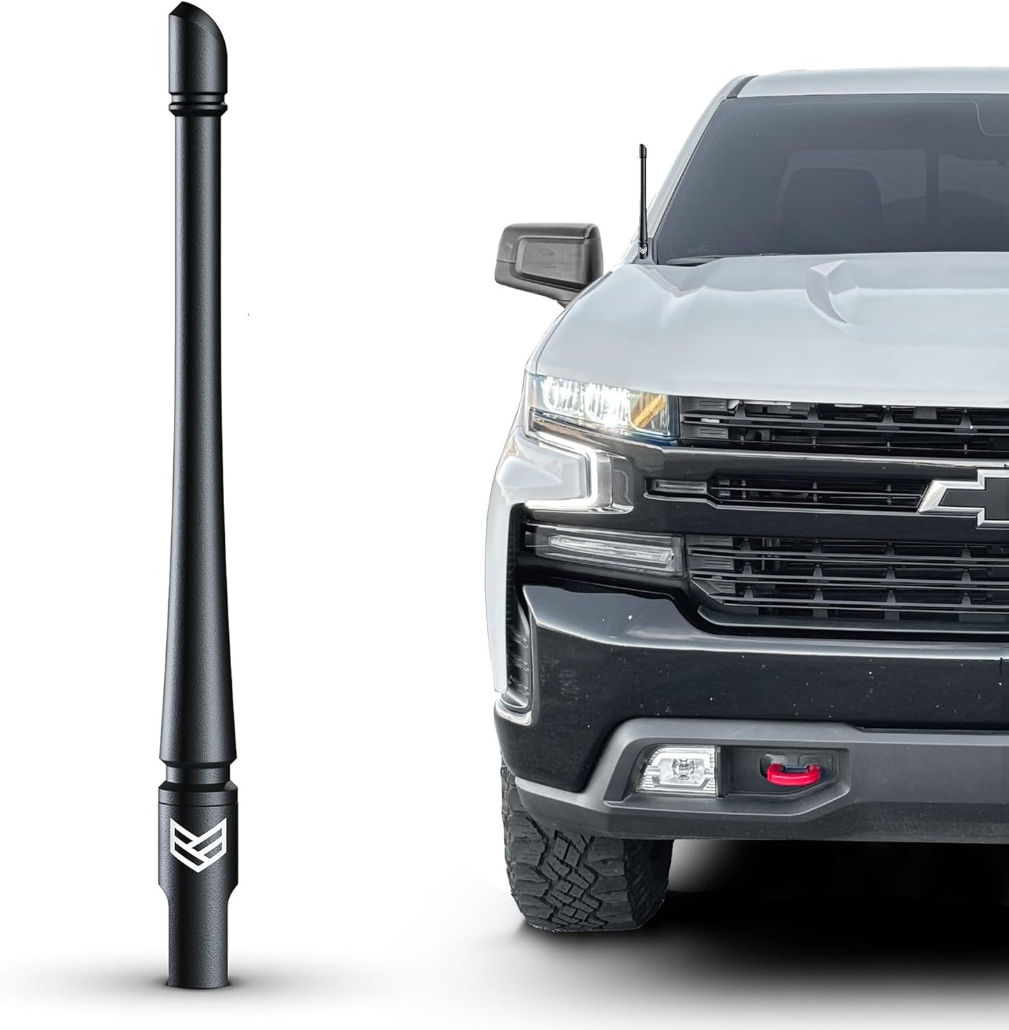 Truck Antenna for Chevy Silverado & GMC Sierra Accessories (2014+) anti Theft - Carwash Safe Short Replacement Antenna (5 Inch Flexible)