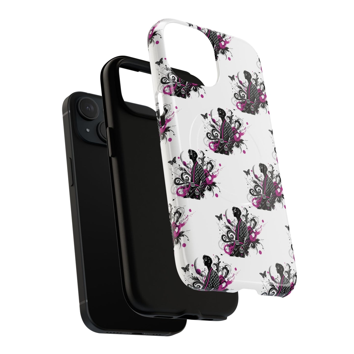 Stylish Tough Magnetic Phone Case with Vibrant Floral Design
