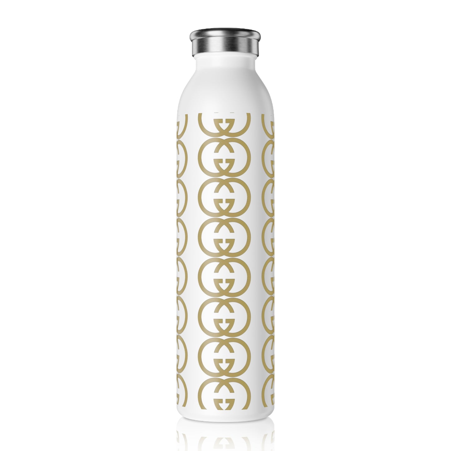 Stylish Slim Water Bottle with Gold Logo Design
