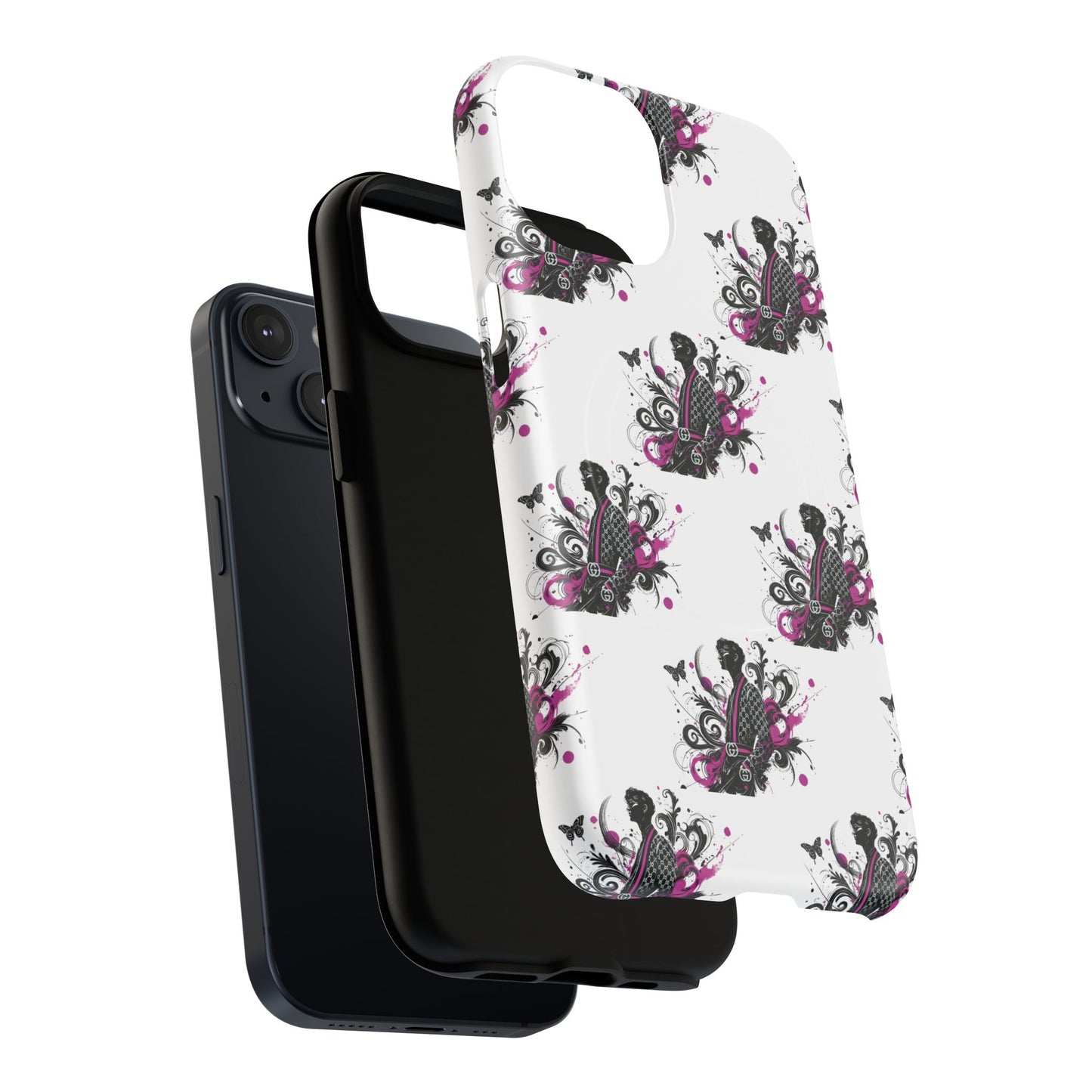 Stylish Tough Magnetic Phone Case with Vibrant Floral Design