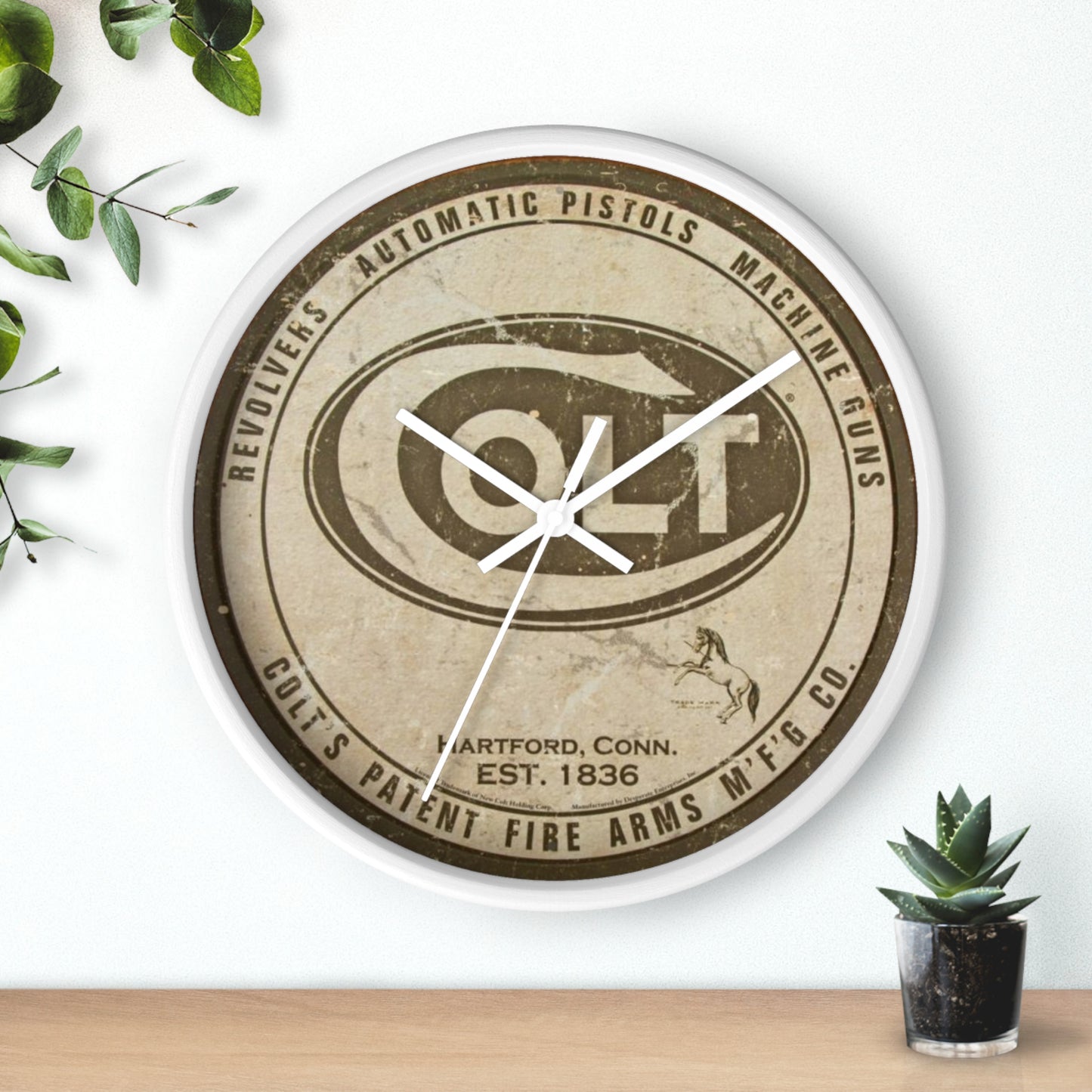 Colt REVOLVERS PISTOLS MACHINE GUNS Wall Clock