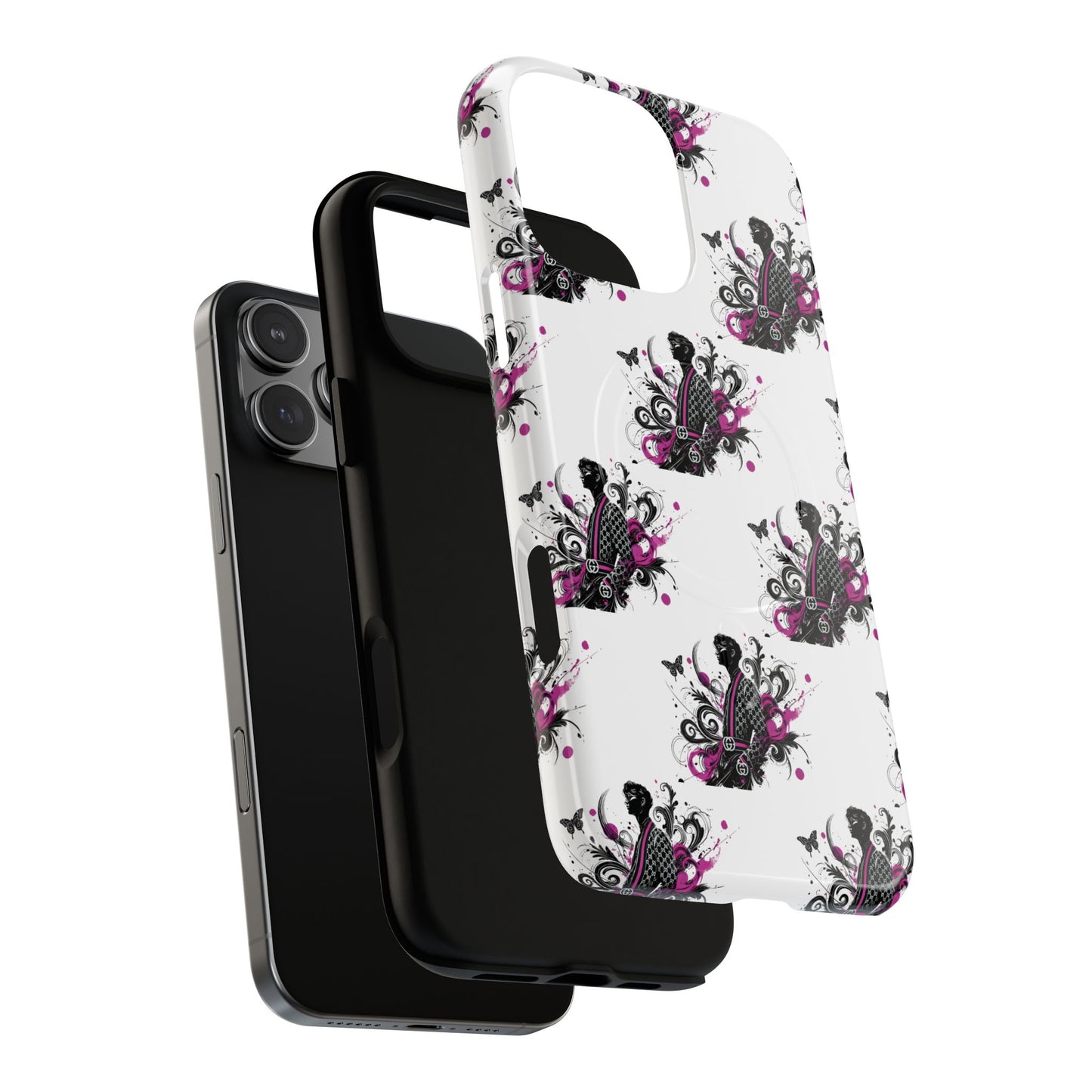 Stylish Tough Magnetic Phone Case with Vibrant Floral Design