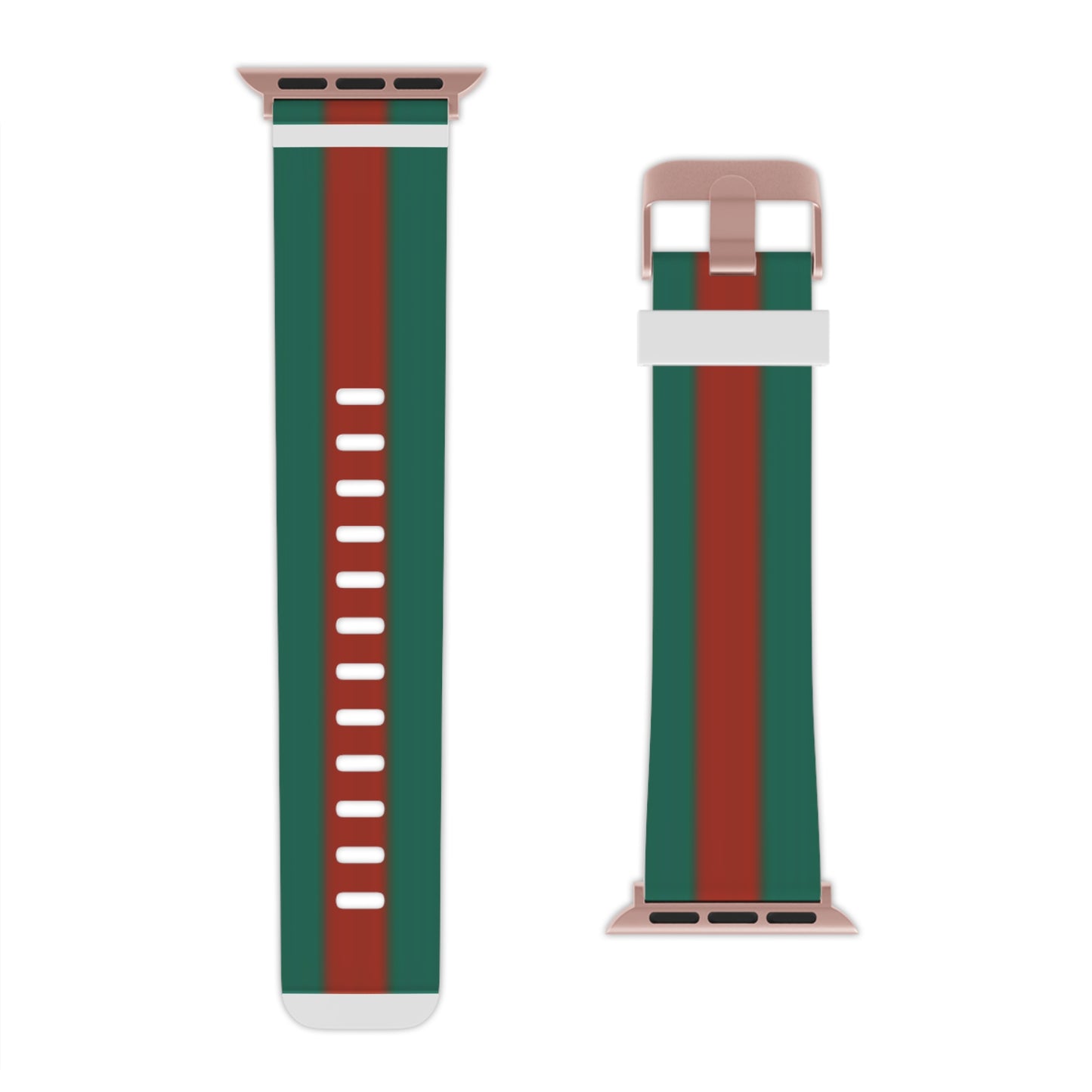 Stylish Apple Watch Band - Green & Red Stripe Design