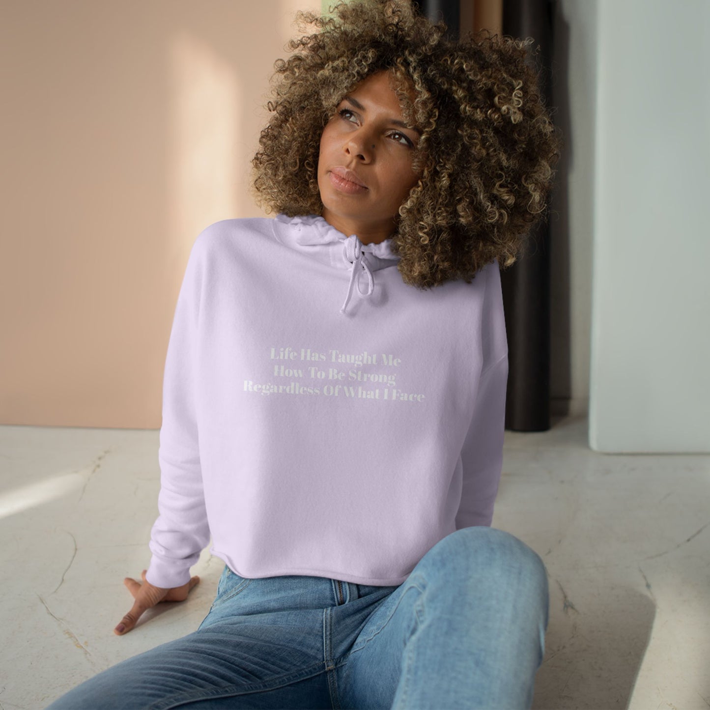 Strong Crop Hoodie - Empowering Women's Apparel for Resilience