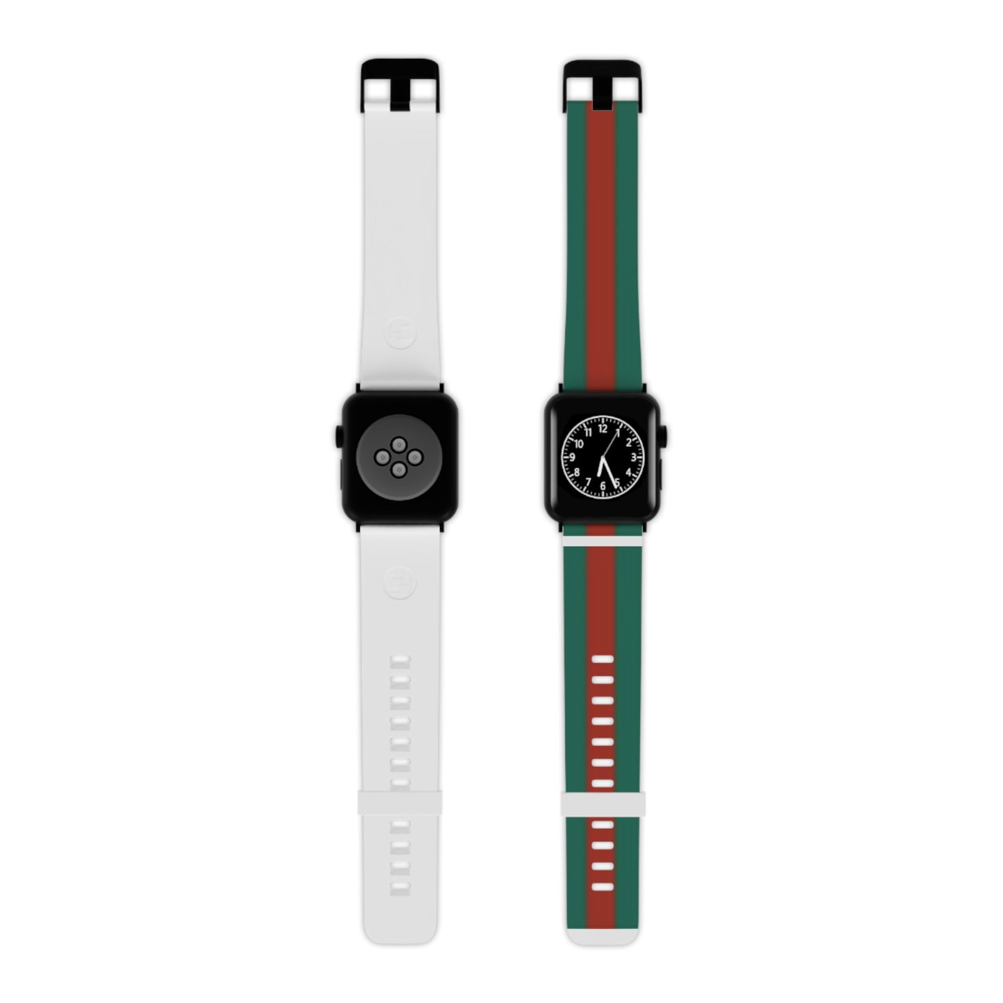 Stylish Apple Watch Band - Green & Red Stripe Design