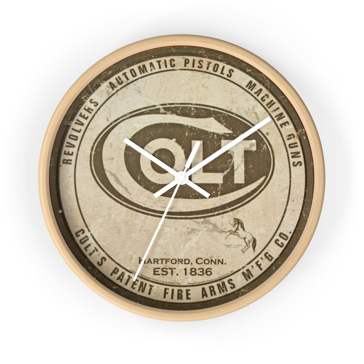 Colt REVOLVERS PISTOLS MACHINE GUNS Wall Clock