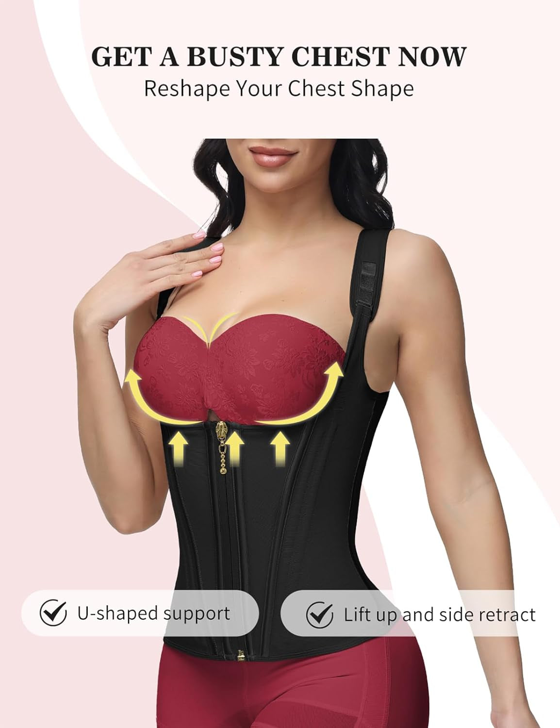 Waist Trainer for Women, Tummy Control Sports Girdle, Workout Body Shaper with Adjustable Shoulder Strap