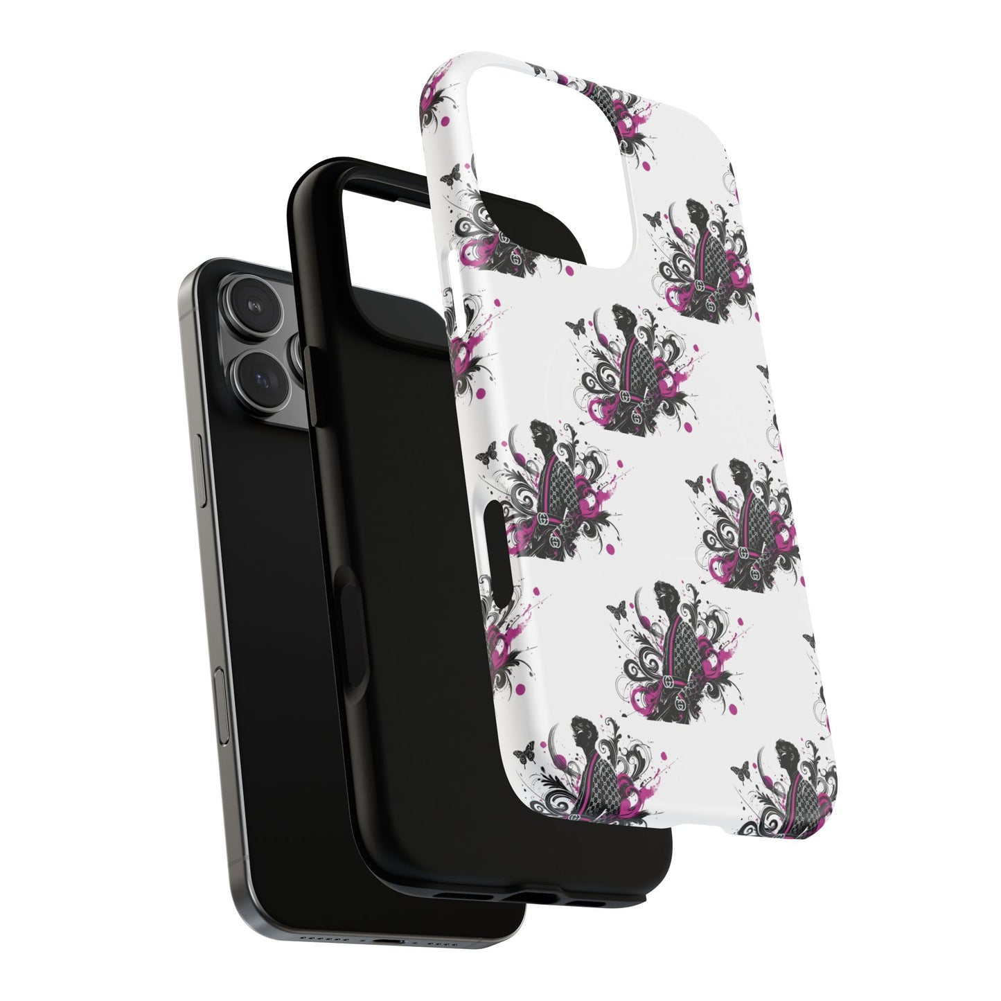Stylish Tough Magnetic Phone Case with Vibrant Floral Design