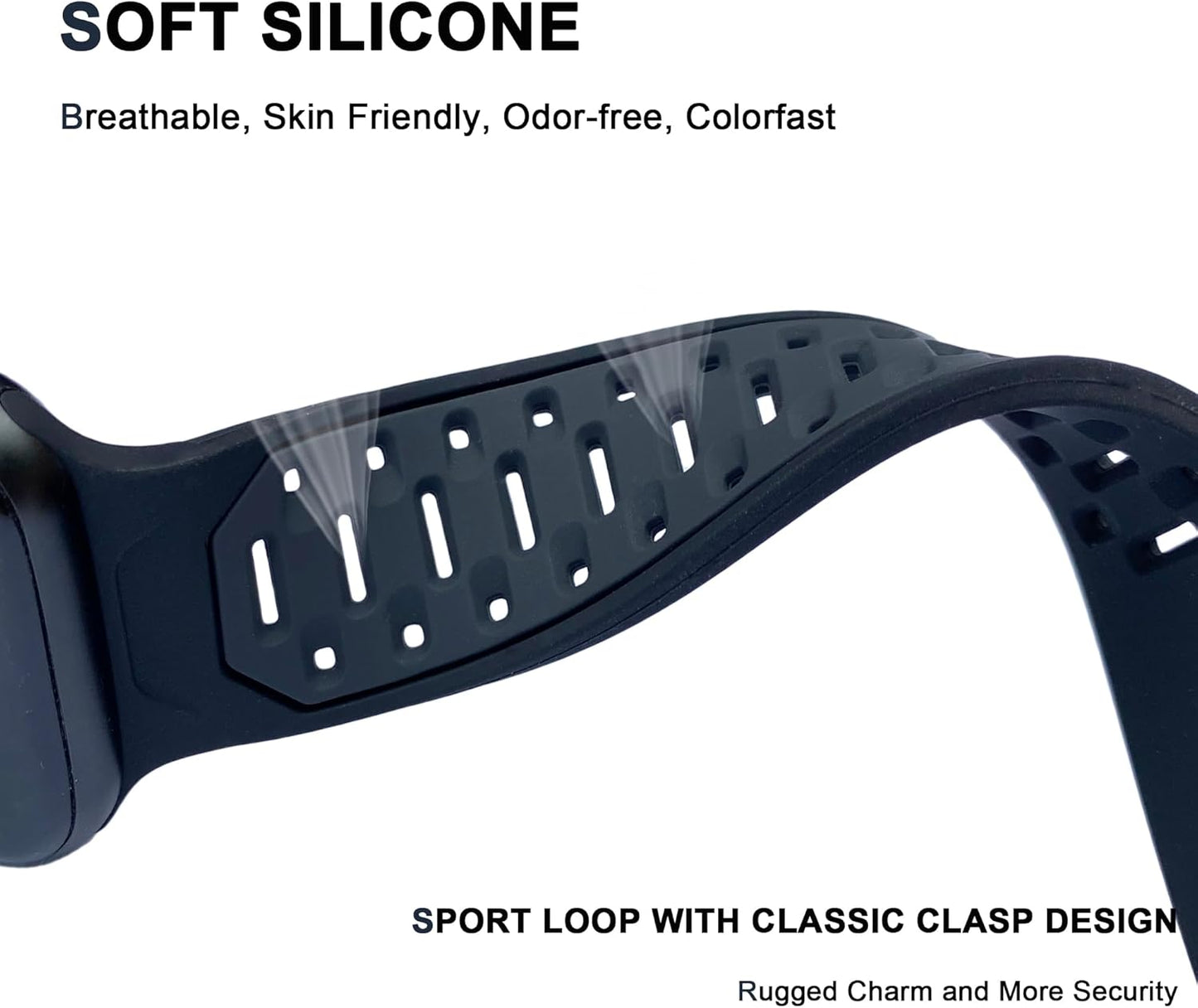 Sport Band Compatible with Apple Watch Ultra 2/Ultra Band 49Mm 46Mm 45Mm 44Mm 42Mm Men, Breathable Silicone Loop Two-Color Wristband with Classic Clasp for Iwatch Series 10 9 SE 8 7 6 5 4 3 2 NIKE