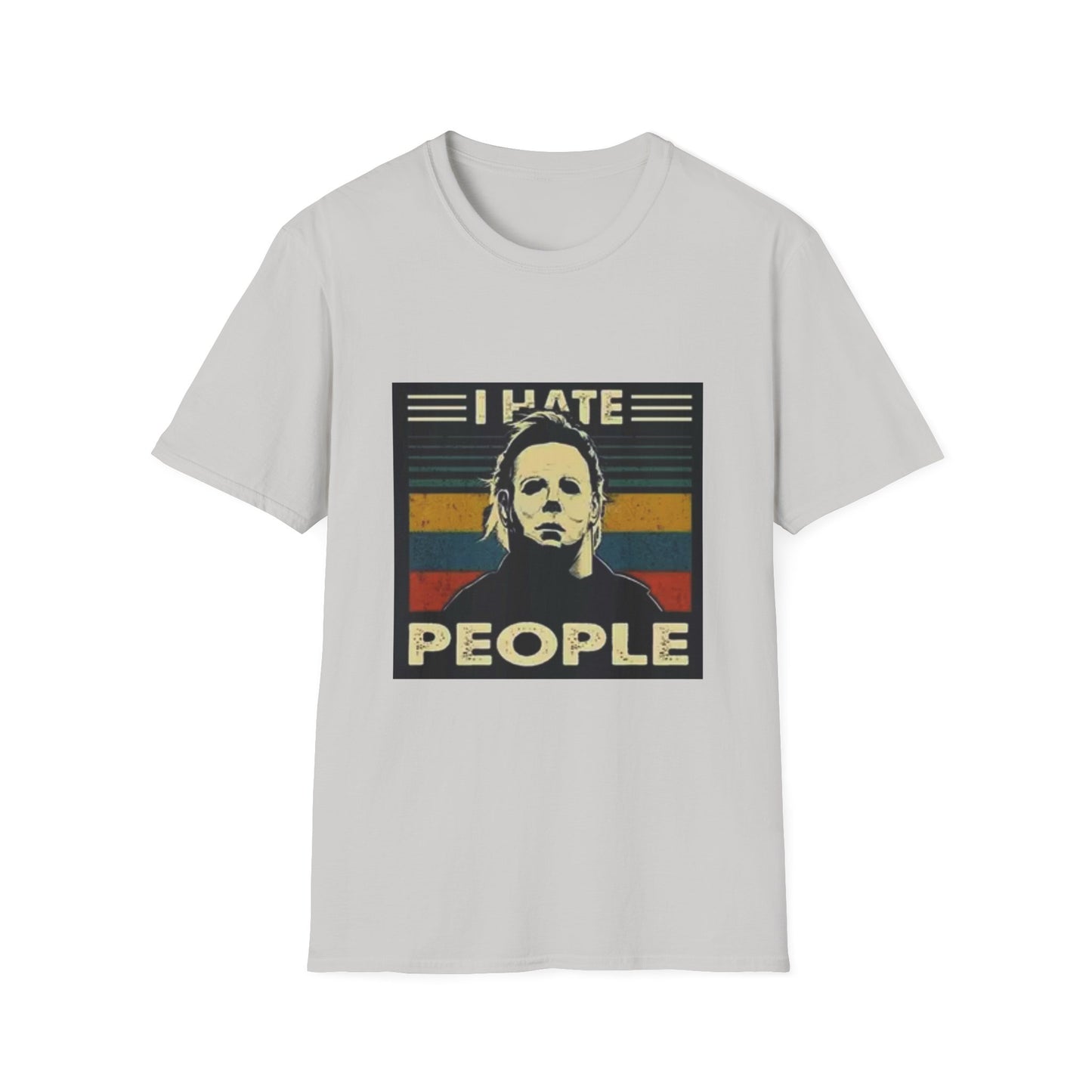 Tees Michael Myers I Hate People Vintage Print Short-Sleeved Tee Men'S Black T Shirt Unisex Softstyle T-Shirt