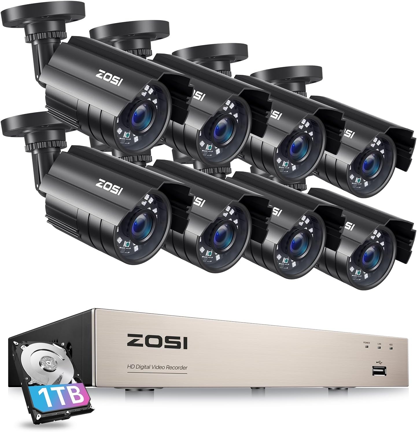 24CH 4K Spotlight Poe Security Camera System with Face/Person/Vehicle Detection,8Pcs 4K Outdoor IP Cameras,2 Way Talk,Night Vision,16 Port 24CH 8MP Dual-Disk NVR with 4TB HDD for 24/7 Recording TRUCK DRIVER