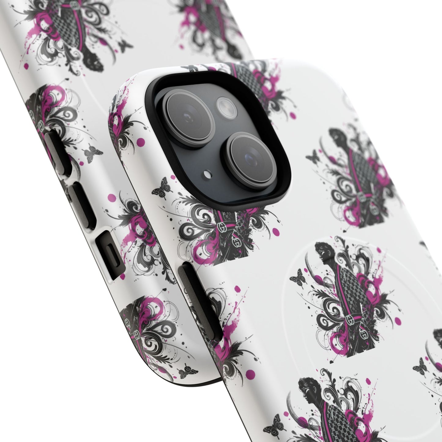 Stylish Tough Magnetic Phone Case with Vibrant Floral Design