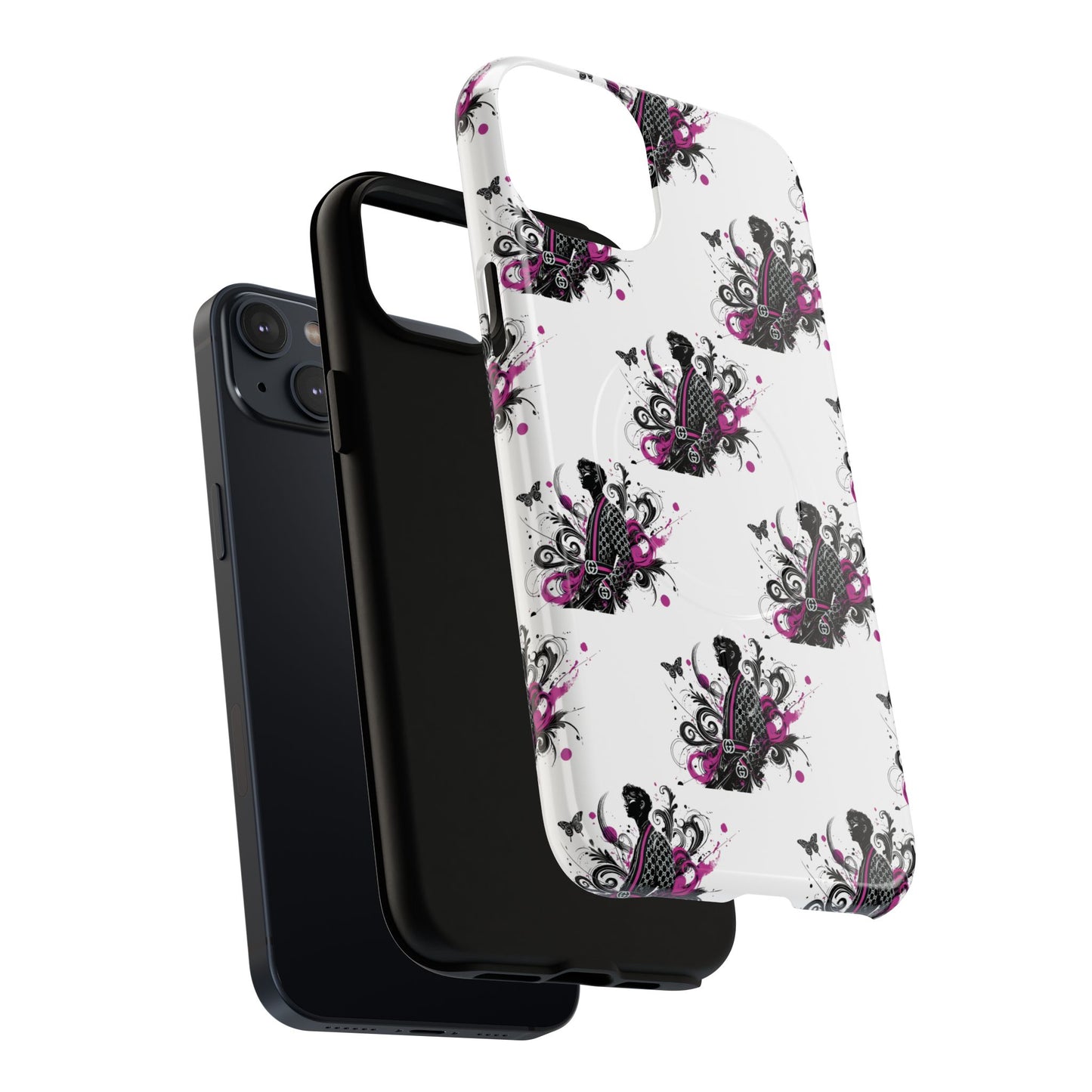 Stylish Tough Magnetic Phone Case with Vibrant Floral Design