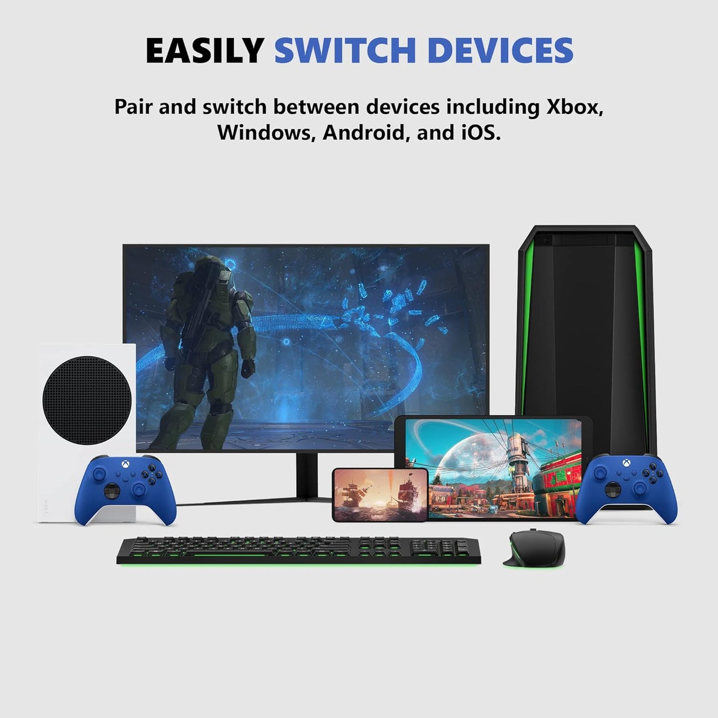 Wireless Controller Shock Blue - Wireless - Bluetooth - USB Series X, Series S, One, PC, Android, Ios, Tablet - Shock Blue