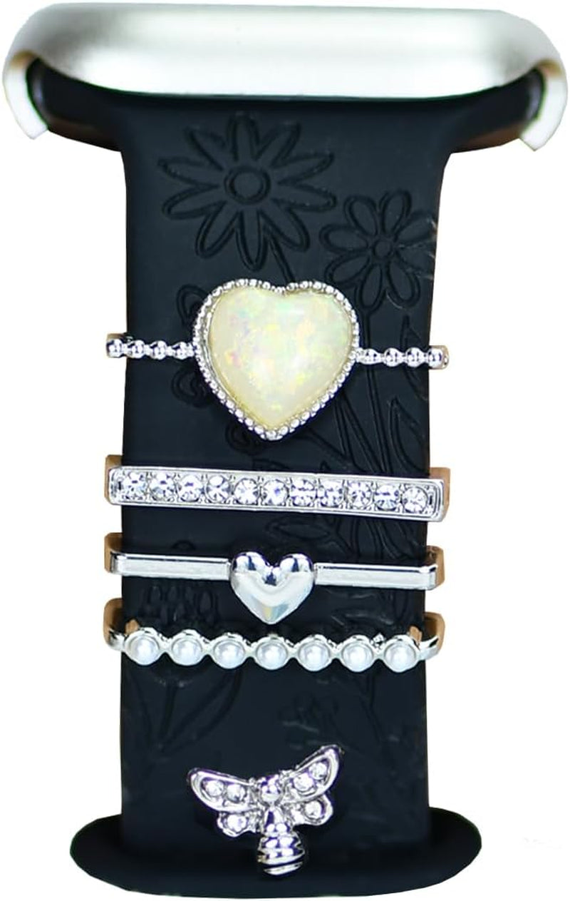 Turquoise Cross Watch Band Charms for Apple Watch 38Mm 40Mm 41Mm 42Mm 44Mm 45Mm 49Mm , Boho Metal Slide Jewelry Decorative Rings Loops for Iwatch Series 8 7 6 5 4 3 2 Se,For Samsung Galaxy Watch 5/4,Women Watchband Charms Accessories (No Band)