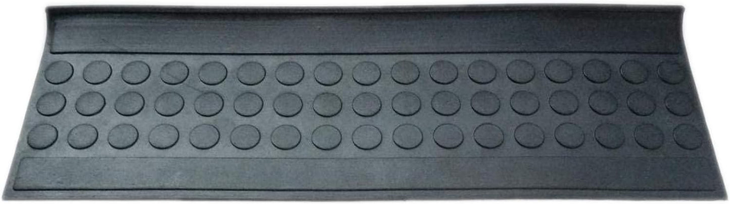 Indoor/Outdoor Hose-Wash Coin Design Non-Slip Rubber 10" X 30" Modern Stair Treads for Stairs, Garage, Patio, 5 Pack, Black Coin