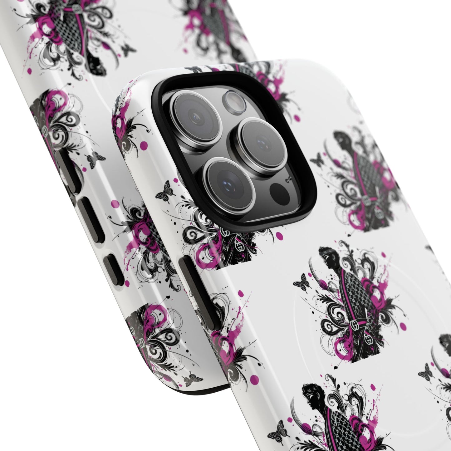 Stylish Tough Magnetic Phone Case with Vibrant Floral Design