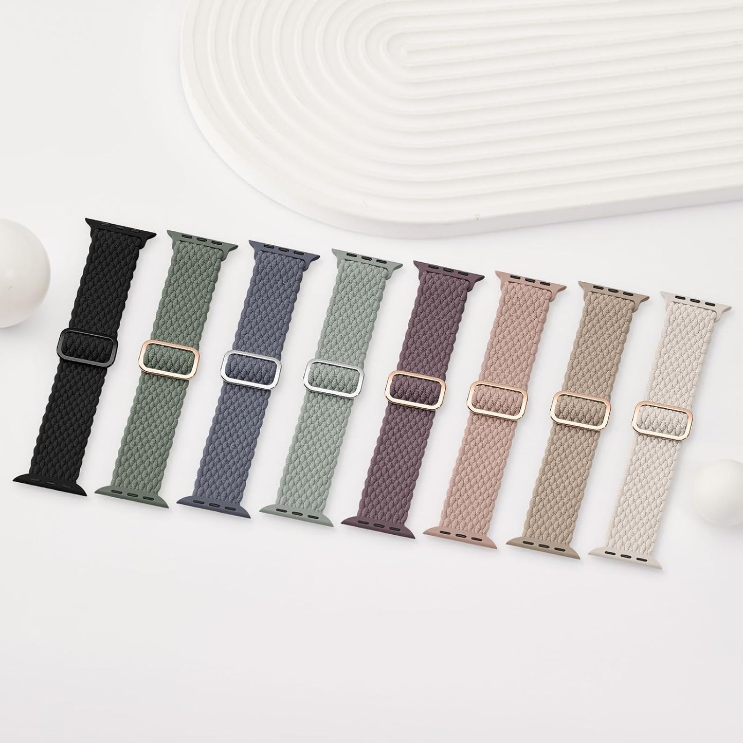 Braided Stretchy Solo Loop Compatible for Apple Watch Band 38Mm 40Mm 41Mm 42Mm 44Mm 45Mm 46Mm 49Mm for Women Men, Nylon Elastic Straps Wristbands for Iwatch Series 10 9 8 7 6 SE 5 4 3 2 Ultra Ultra 2