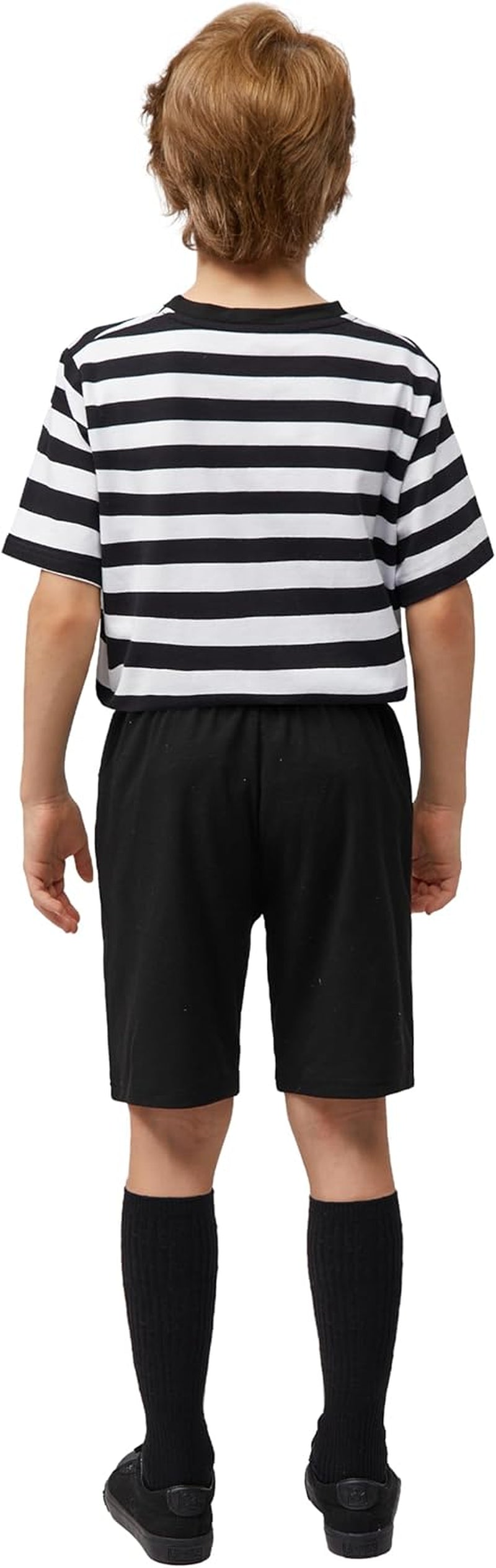 Halloween Kids Costume for Boys, Black and White Striped Shirt for Halloween Costume Cosplay Parties