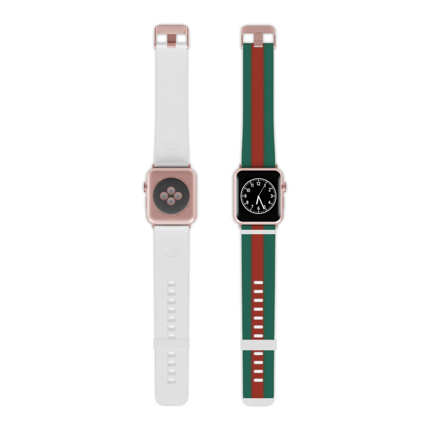 Stylish Apple Watch Band - Green & Red Stripe Design