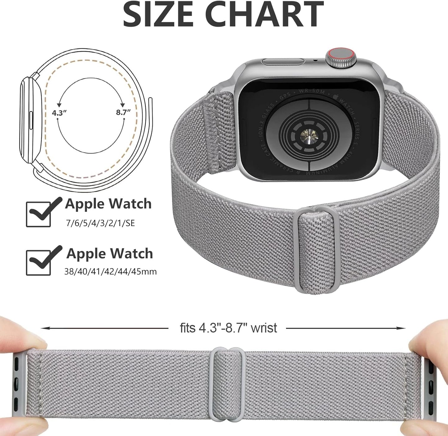 Nylon Stretchy Watch Straps Compatible with Apple Watch Band 38Mm 40Mm 41Mm 42Mm 44Mm 45Mm, Adjustable Leopard Sport Strap Women Men Solo Loop Wristbands for Iwatch Series 7 6 5 4 3 2 1 SE