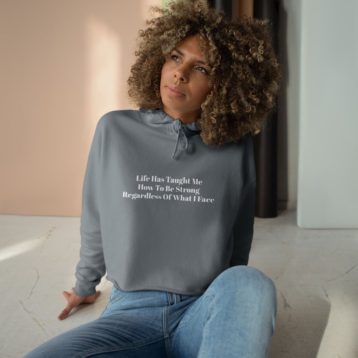 Strong Crop Hoodie - Empowering Women's Apparel for Resilience
