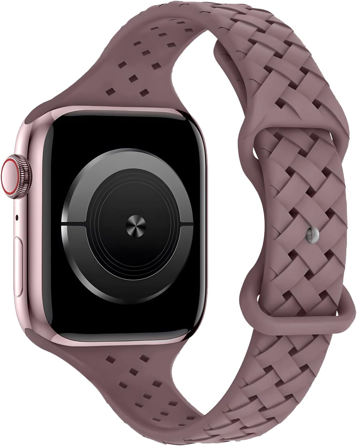 Slim Silicone Braided Bands Compatible for Apple Watch 42Mm 41Mm 40Mm 38Mm, Thin Breathable Sport Adjustable Strap for Iwatch Series SE 10 9 8 7 6 5 4 3 2 1 Women